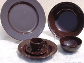 SERVICE 22 PIECES FAIENCE ELENA CHOCOLAT