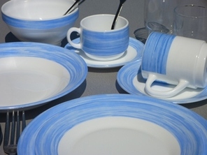 DINNER PLATE BRUSH ARCOROC diam 23,5cm  BLUE