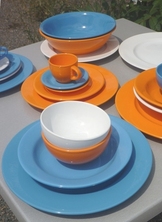 SERVICE 22 PIECES FAIENCE ELENA ORANGE