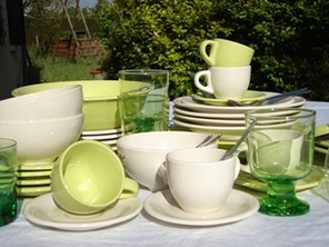 SERVICE 22 PIECES FAIENCE ELENA ANIS
