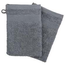 LOT DE 2 GANTS TOILETTE GRIS ANTHRACITE 