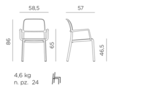 FAUTEUIL NARDI RIVA BISTROT VERT AGAVE