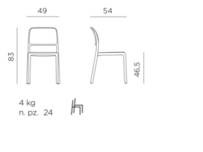 CHAISE NARDI RIVA BISTROT VERT AGAVE